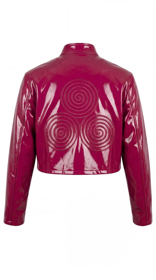 The Noir Statement Jacket in Patent Leather (Unisex) - CNOIR