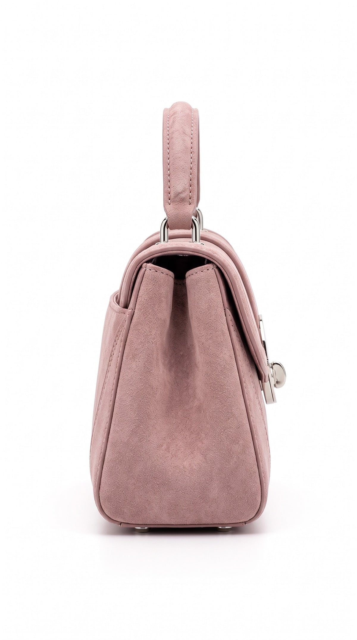 The Noir Tetbury — Blush Pink Top-Handle Handbag – side profile, Christopher Noir