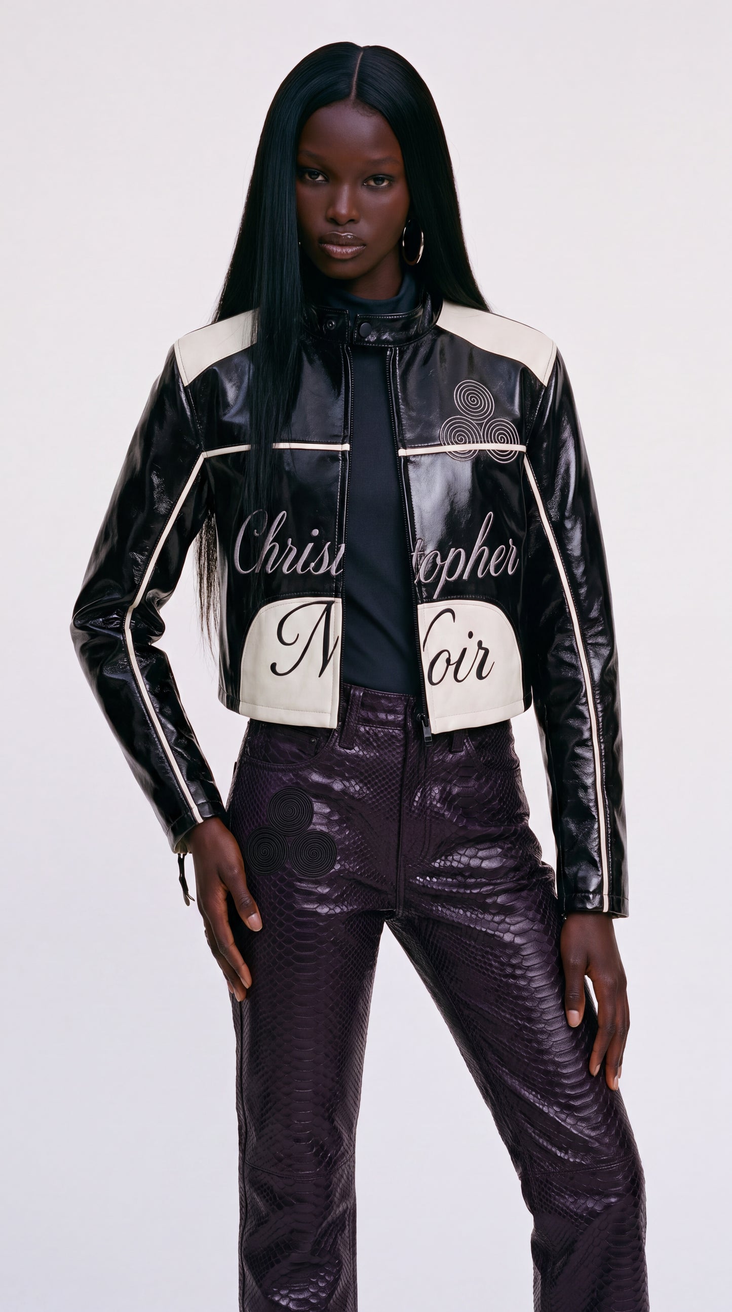 The Noir Statement Jacket in Patent Leather (Unisex)