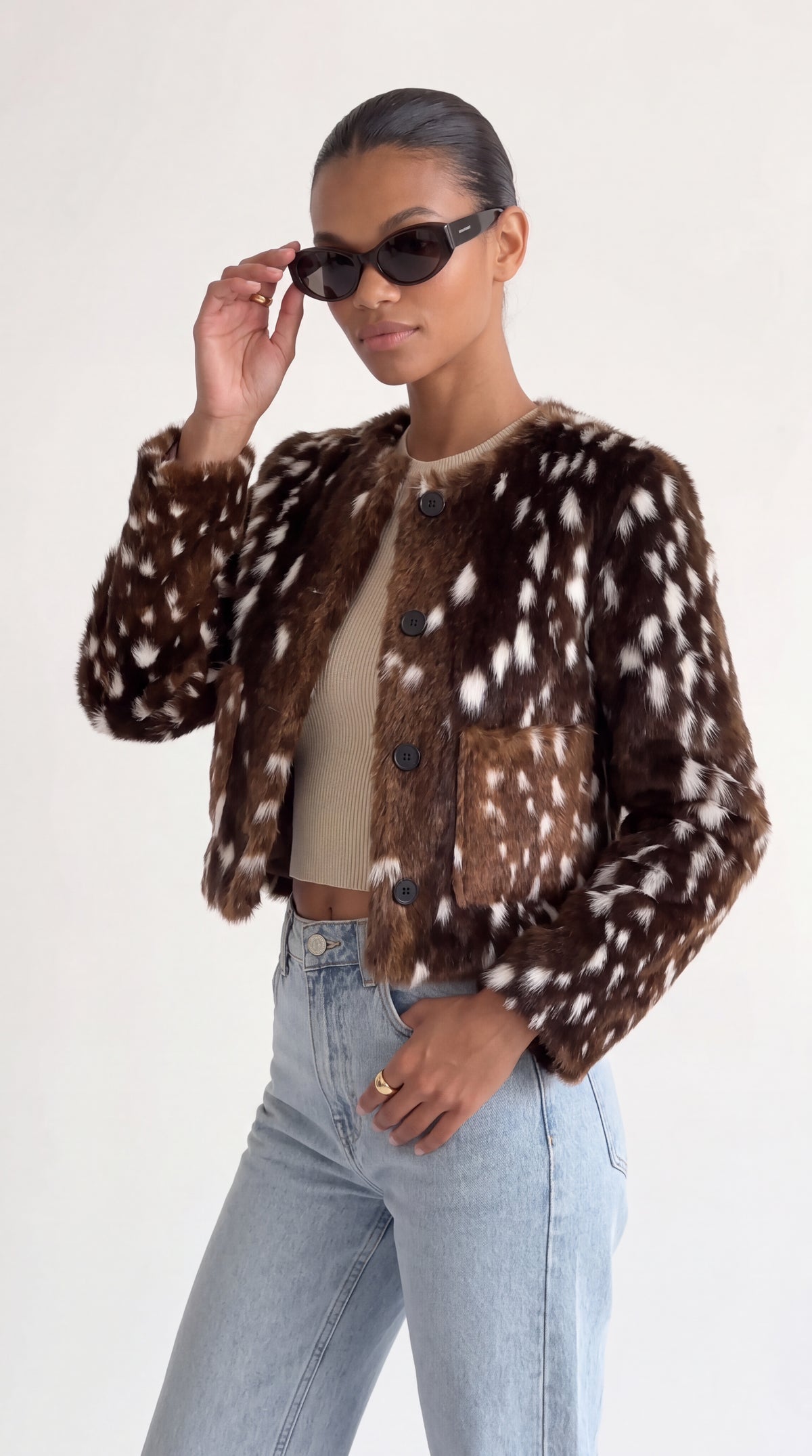 The Noir Fetlar — Fawn-Spot Cropped Jacket