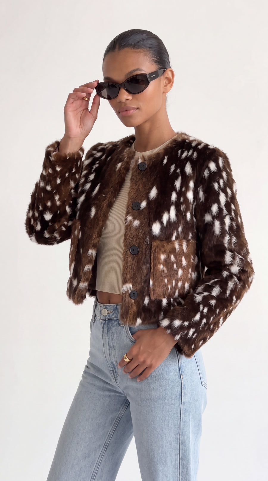 The Noir Fetlar — Fawn-Spot Cropped Jacket