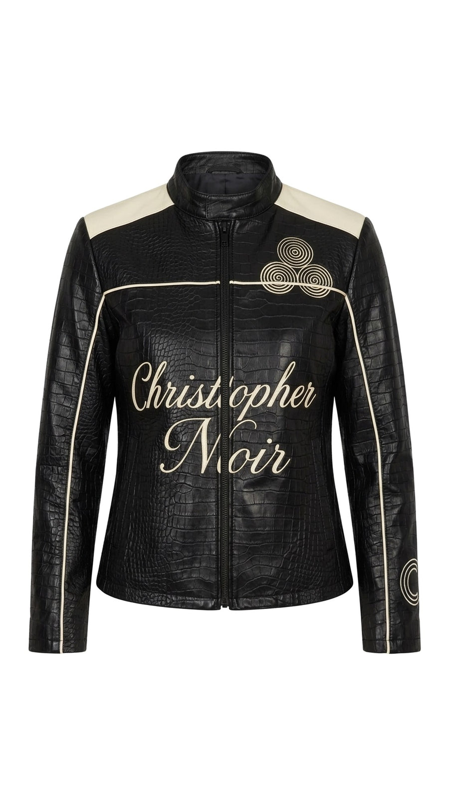 CNOIR Noir-Croc Statement Jacket — Crocodile-Embossed Leather (Unisex)