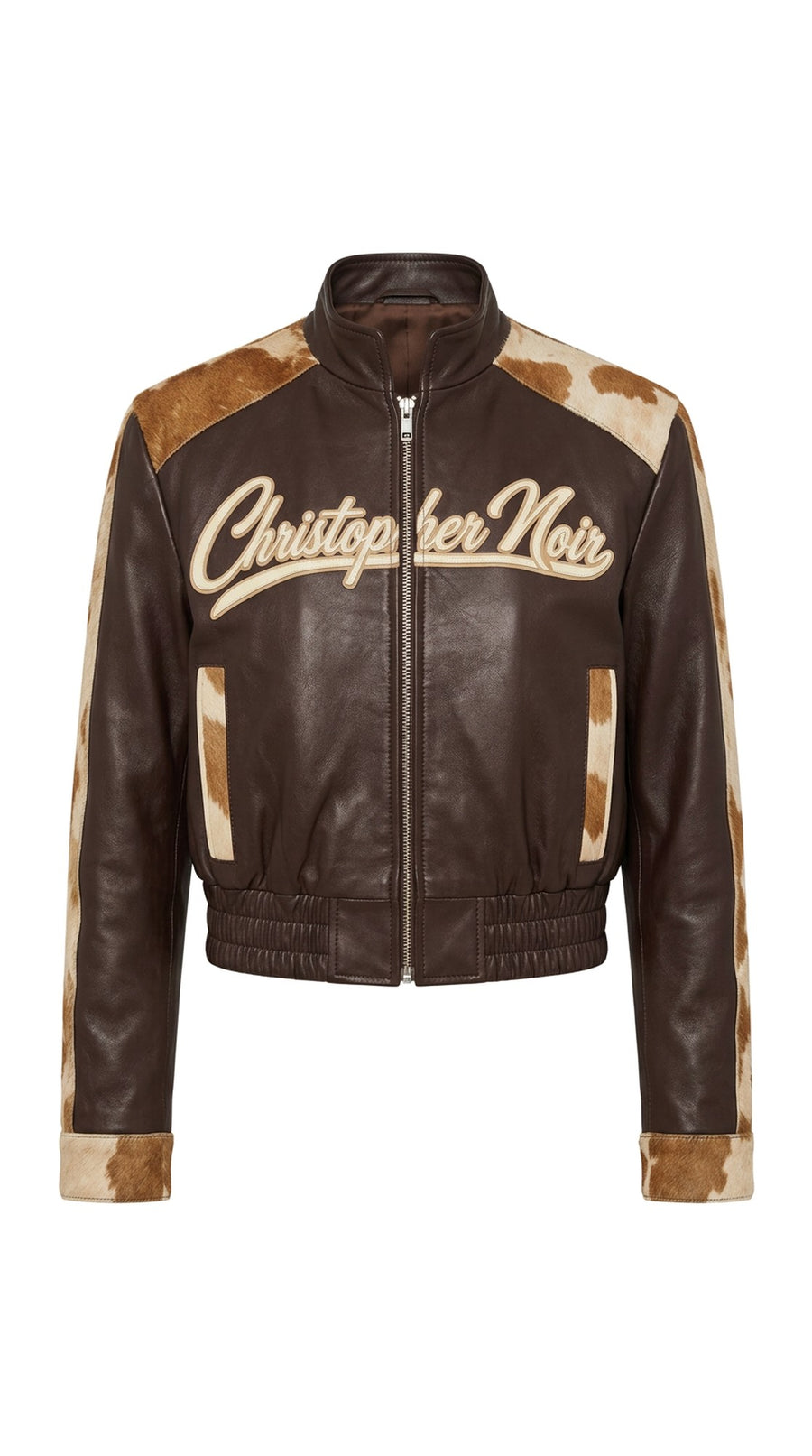 The Espresso — Brown Cowhide Racer Jacket (Unisex)