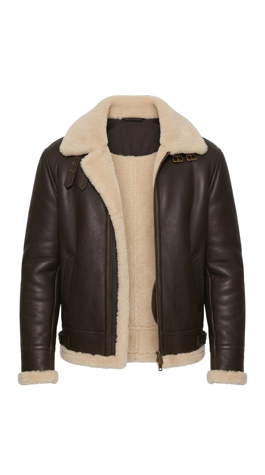 The Noir Knightsbridge — Espresso Shearling Aviator Jacket