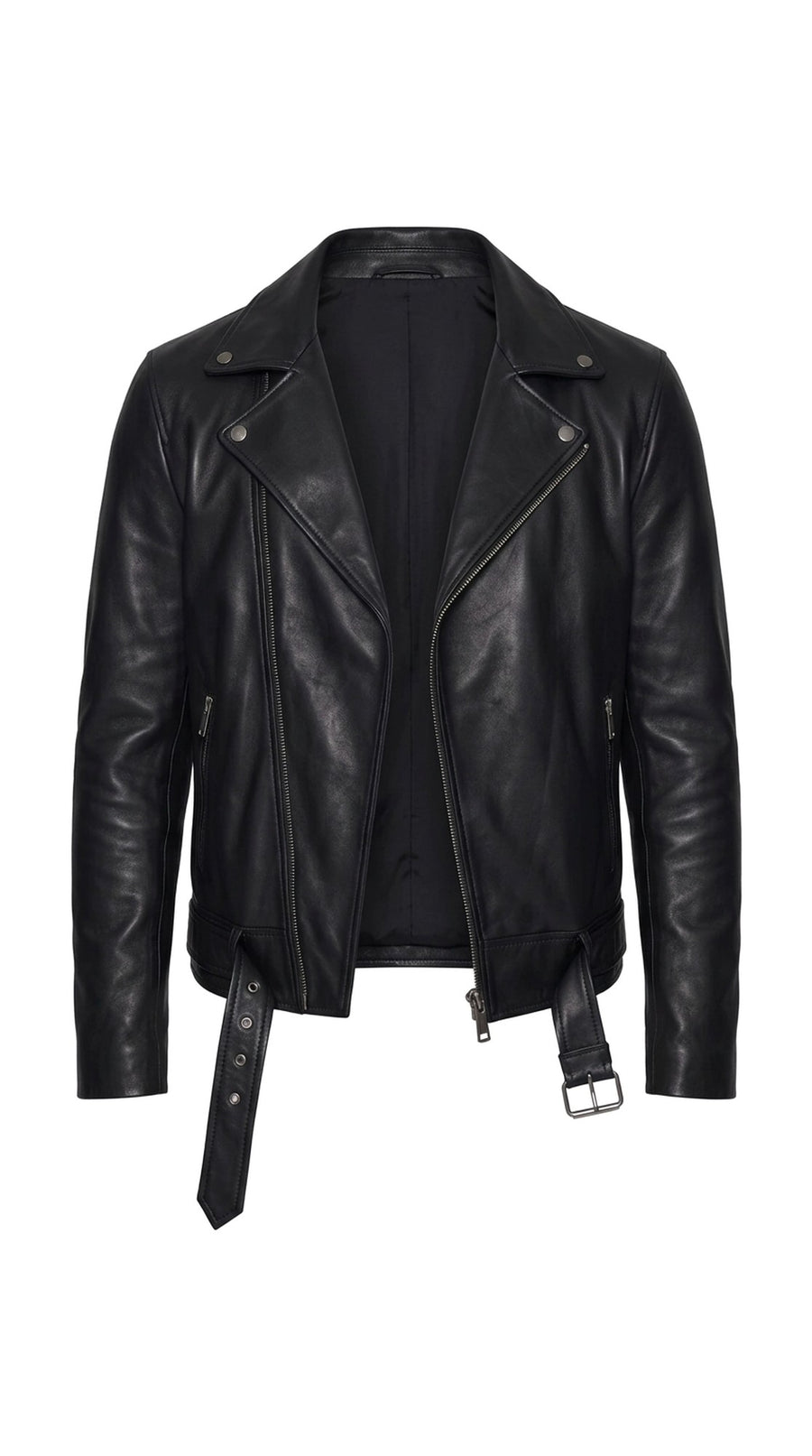 The Noir Soho — Black Leather Biker Jacket