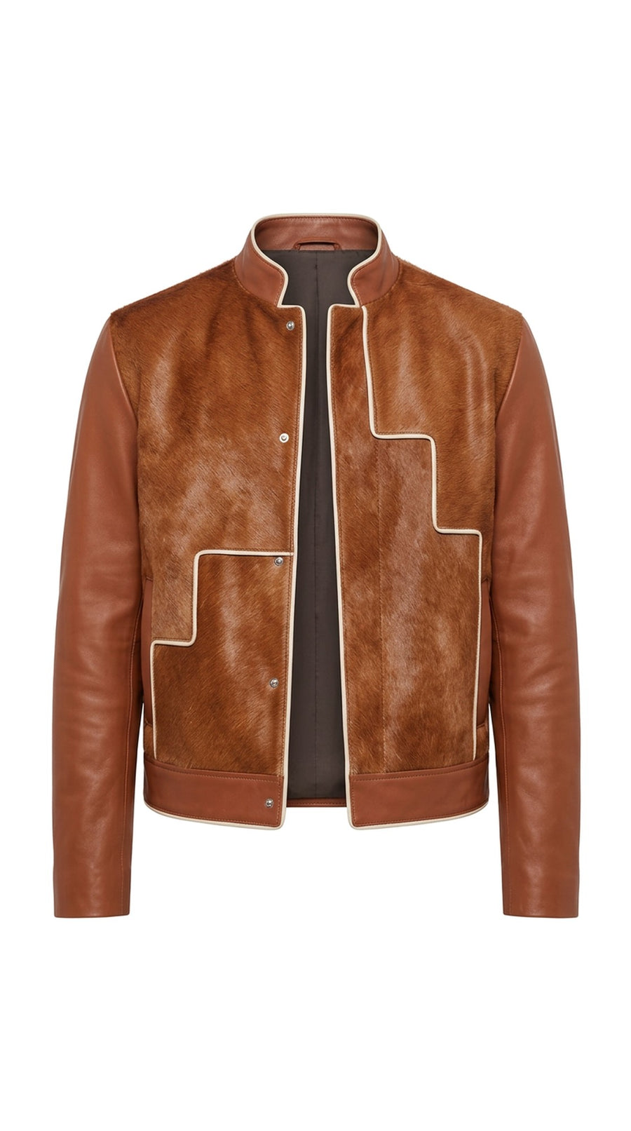 The Noir Temple — Sienna Hair-On Leather Stepped Jacket