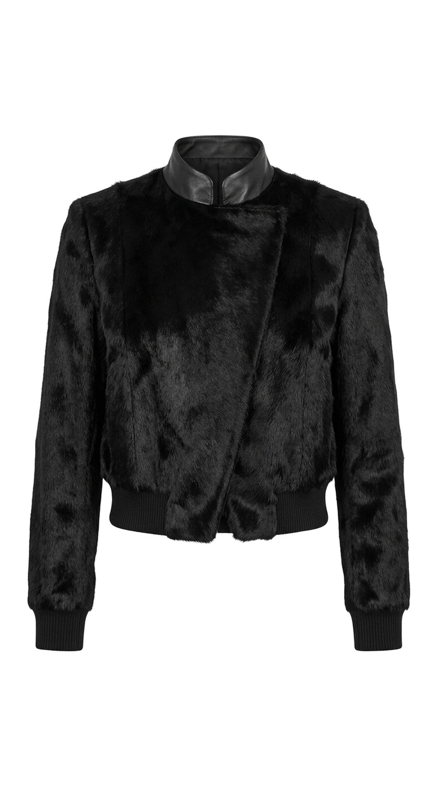The Noir Unst — Black Hair-On Leather Bomber Jacket