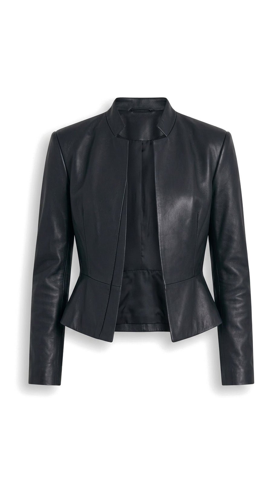 The Noir Whalsay — Black Leather Peplum Jacket